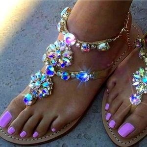 Bohemian rhinestone sandals